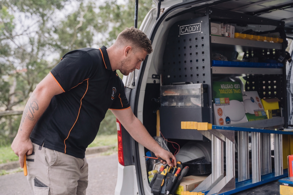 Licensed Haberfield electrician working on a residential job